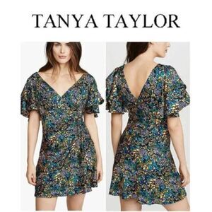 Tanya Taylor Multicolor Ruffle Sleeve Dress Size 2